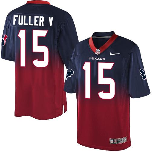 Nike Texans #15 Will Fuller V Navy Blue/Red Men's Stitched NFL Elite Fadeaway Fashion Jersey - Click Image to Close
